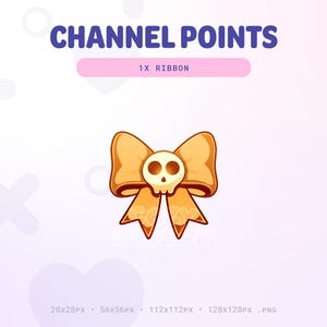 Twitch Coquette Goth Gold Skull Ribbon Channel Points Icon | Twitch Emotes | Stream Emotes | Channel Point Redeem | Discord Emote