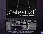 Black and White Celestial Twitch Overlay Package: Animated Stream Bundle