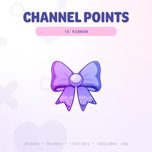 Purple and Blue Twitch Coquette Ribbon Channel Points Icon | Twitch Bow Emotes | Stream Emotes | Channel Point Redeem | Discord Emote