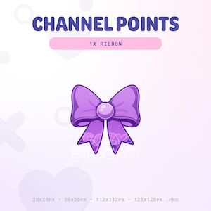 Purple Twitch Coquette Ribbon Channel Points Icon | Twitch Bow Emotes | Stream Emotes | Channel Point Redeem | Discord Emote | Cozy Gamer