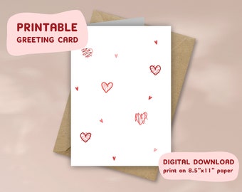 Valentine’s Day Gift for Wife Card for Girlfriend Gift Printable Card Digital Download Card for Friend Blank Greeting Card