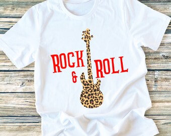 Rock & Roll guitar leopard DTF TRANSFER