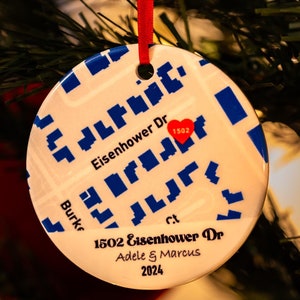 Personalisierte Keramik Karte Ornamente | Weihnachtsgeschenk | Urlaub Geschenk | Maßanfertigung für jede Adresse | Abschlussgeschenk | Realtor Geschenk