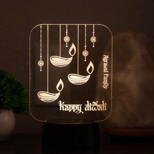 Personalized "Happy Diwali" LED Light - A Festive Family Keepsake
