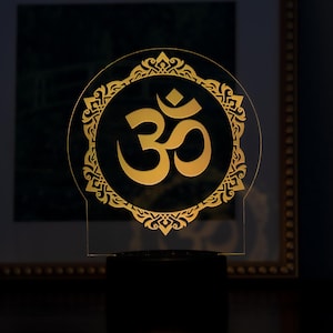 LED OM lamp | Indian cultural gifts | Hindu Acrylic Light | Deewali | Indian wedding favor | wedding vows | Diwali Gift | Yoga Room Gift