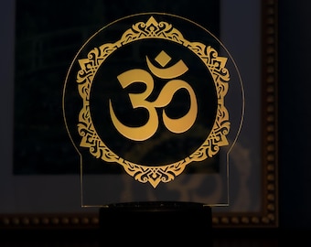 LED OM lamp | Indian cultural gifts | Hindu Acrylic Light | Deewali | Indian wedding favor | wedding vows | Diwali Gift | Yoga Room Gift