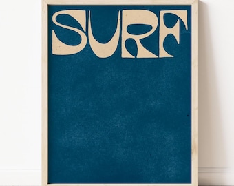 Vintage Surf Poster: Minimalist Boho Art Print