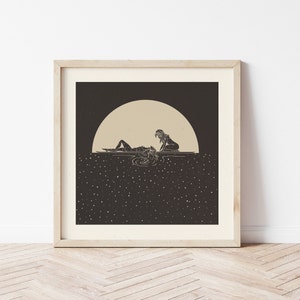 Starry Eyed || Art Print || Lesbian Art || Sapphic Art || Surf Art