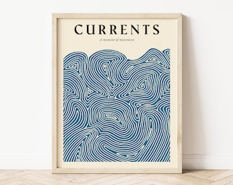 Currents || Art Print || Surf Art || Vintage Inspired Art || Boho Art Print || Surf Decor