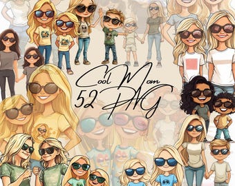 Pacote de Clipart para o Dia das Mães, Imagens PNG (52 Arquivos) (Download Digital)