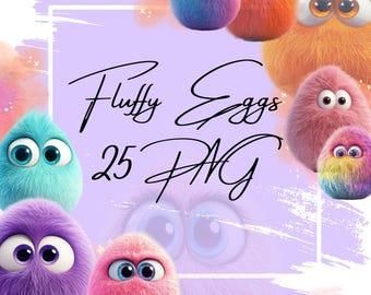 Ovos de Páscoa Clipart PNG: Criaturas peculiares, animais fofinhos (download digital)