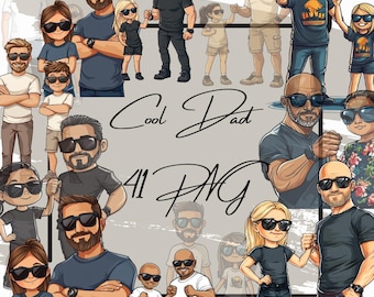 Pacote de imagens PNG para o Dia dos Pais (Download Digital)