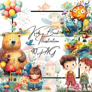 Kinderboek illustratie clipart, illustratie clipart, sprookje png, boeken clipart, kinderboek clipart, aquarel illustratie clipart png