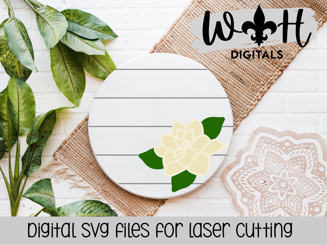 Gardenia Simple Floral Shelf Sitter Sign Round Sign Making - Etsy