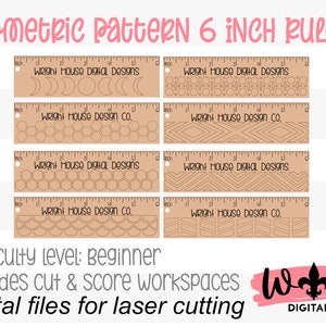 6 Inch Geometric Pattern Rulers for Laser Cutting - Files for Product ...