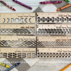 6 Inch Geometric Pattern Rulers for Laser Cutting - Files for Product ...