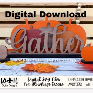 Thanksgiving Interchangeable Centerpiece - Autumn Shelf Sitter - SVG Digital Downloads - Laser Cut Files For Glowforge Lasers - Digital File