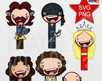 The Princess Bride Tribute Art Bundle- Digital Cartoon Pop Art. SVG, PNG, PDF
