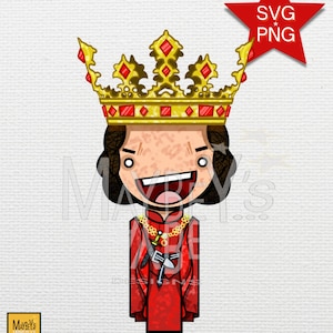 Prince Humperdink - Princess Bride Tribute Art - Image pop art de dessin animé numérique. SVG, PNG, PDF