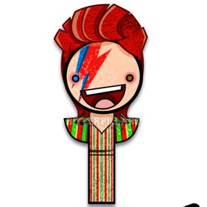 Kawaii David Bowie Aladdin Sane Chibi Clip Art, Cute 70s Rock Sticker, Digital Collectible for Crafts, Planner Art, Bowie Fans