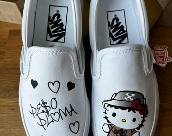 Customized Peso Pluma Hello Kitty Vans/Ella Baila Sola/Slip On Sneaker