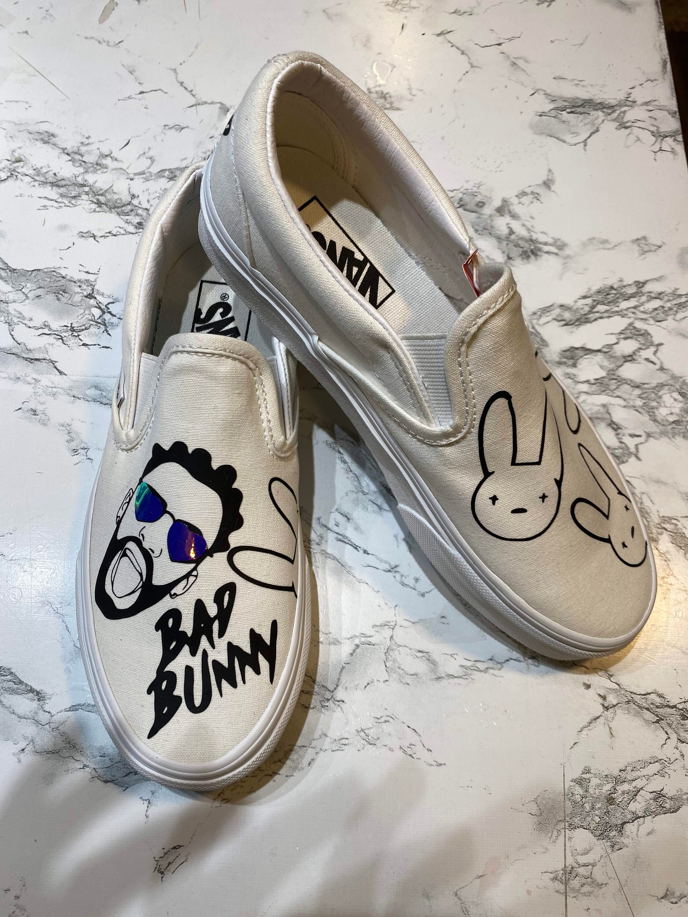 Bad Bunny Shoes/el Conejo Malo/vans/custom | Etsy