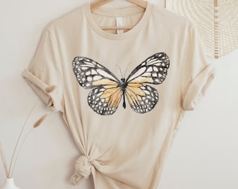 Watercolor Butterfly Shirt, Cottagecore Shirt, Butterfly Graphic Tee, Nature Shirt, Cottagecore, Watercolor Art, Gift for Her, Outdoor Tee