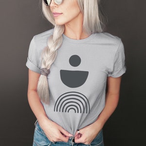 Abstract Boho Shirt, Boho Graphic Tee, Abstract Shapes Shirt, Boho Modern Tshirt, Artsy Shirt, Minimalist T-shirt, Gift for Her, Chic Tee