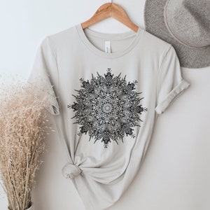 Mandala Shirt, Yoga shirt, Mandala Lotus Shirt, Sacred Geometry, Spiritual Shirt, Meditation Shirt, Gift for Her, Spring Shirt, Flower Tee