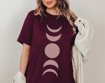 Abstract Moon Shirt, Boho Modern Tee, Abstract Shapes, Minimalist Tshirt, Moon Graphic Tee, Boho Gift, Boho Abstract Shirt, Celestial Tee