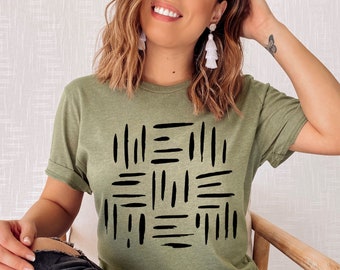 Abstract Shirt, Boho Modern Shirt, Line Art Tee, Abstract Design, Minimalist Tshirt, Boho Gift, Pattern Shirt, Modern Tee, Geometric Shirt
