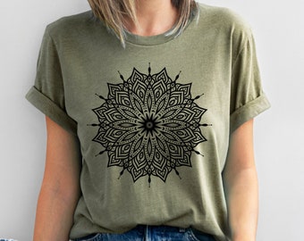 Mandala Shirt, Floral Mandala Lotus Shirt, Mandala Graphic Tee, Mandala Gift, Pretty Flower Art, Pretty Mandala Shirt, Spring Mandala Tee