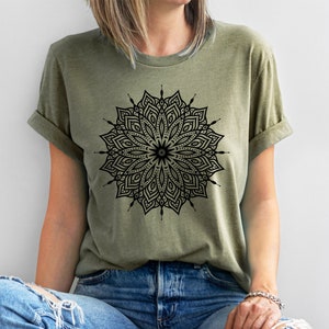 Mandala Shirt, Floral Mandala Lotus Shirt, Mandala Graphic Tee, Mandala Gift, Pretty Flower Art, Pretty Mandala Shirt, Spring Mandala Tee
