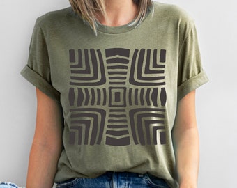 Abstract Geometric Shirt, Boho Tshirt, Abstract Shirt, Minimalist Shirt, Boho Modern, Abstract Graphic Tee, Minimal T-Shirt, Boho Gift