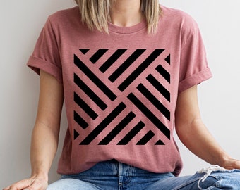 Abstract Pattern Shirt, Striped Shirt, Minimalist Graphic Tee, Boho Modern Shirt, Abstract Tshirt, Geometric Shirt, Lines Tshirt, Boho Gift