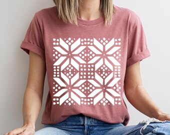 Abstract Pattern Shirt, Geometric Tshirt, Geometric Design, Abstract Graphic Tee, Trippy Shirt, Boho Modern Tee, Floral Shirt, Minimalist