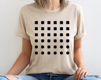 Abstract Graphic Tee, Geometric Shirt, Boho Abstract Tshirt, Grid Shirt, Minimalist Shirt, Modern T-shirt, Shapes Tee, Symmetrical Shirt