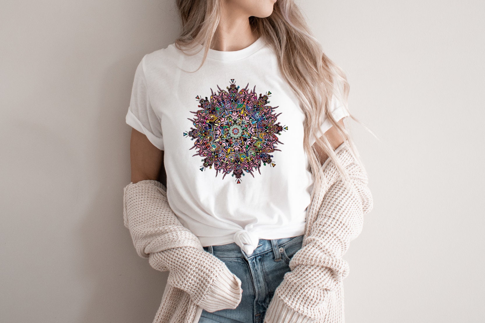 Mandala Shirt Floral Lotus Mandala Geometric Abstract Shirt - Etsy