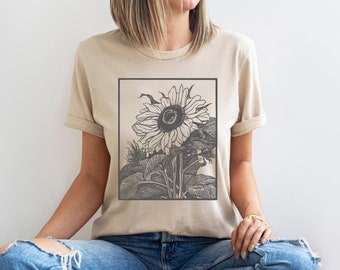 Sunflower Graphic Tee, Vintage Sunflower Shirt, Floral