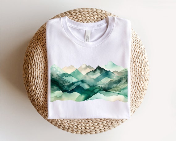 Watercolor Mountain Shirt, Abstract Mountains Graphic Tee, Nature Shirt, Watercolor Art, Forest Tee, Outdoors Tshirt, Hiking Shirt, Abstract