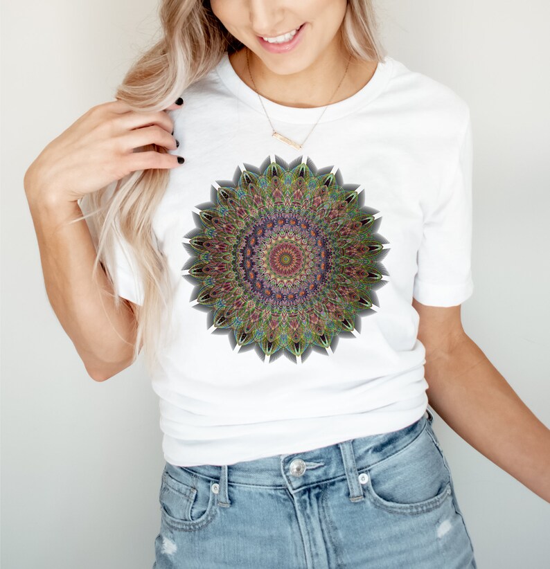 Mandala Shirt Floral Lotus Mandala Geometric Abstract Shirt - Etsy