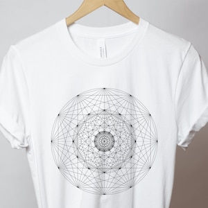 Mandala T-Shirt, Sacred Geometry Shirt, Mandala Graphic Tee, Geometric Shirt, Spiritual Shirt, Line Art Shirt, Geometry Tee, Meditation Gift