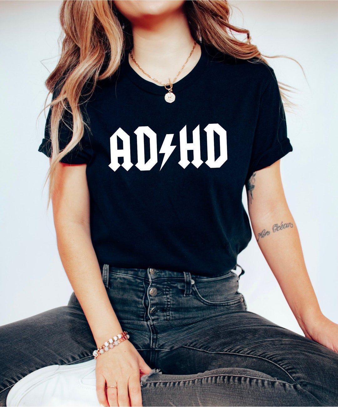 ADHD Shirt, Funny Graphic Tee, Pun Tshirt, ACDC Shirt, Humor T-shirt ...