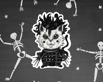 Edward Scissorhands Sticker - Cat Sticker - Tim Burton Sticker - Cute Sticker - Goth Sticker - Laptop Sticker - Vinyl Sticker