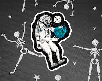 Skull Sticker - Astronaught sticker - Chaos sticker - Space sticker - Skeleton sticker - Laptop sticker - Vinyl sticker