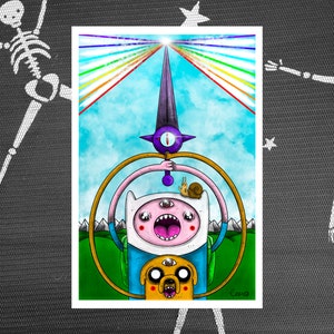 Adventure Time Print - Finn and Jake Print - Cartoon Print - Fan Art Print - Decoration - Wall Hanging - Fun Print -Colourful Print