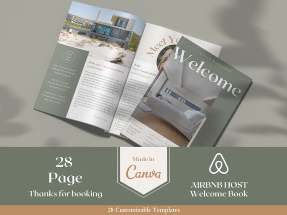 Canva Airbnb Welcome Book | Airbnb Template | VRBO Welcome Book | Superhost | Airbnb Hosting | Airbnb Printable | Rental Home Welcome Pack