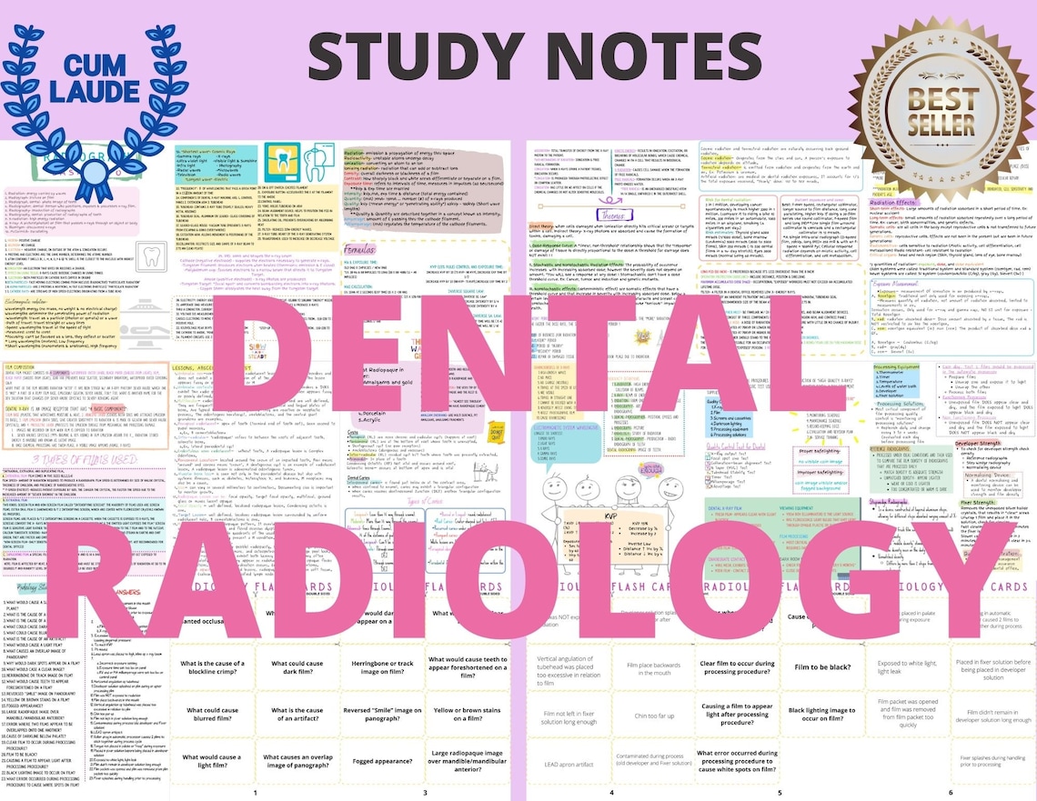 Dental Radiology Study Notes 14 Pages Etsy