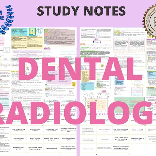 Dental Radiology Study Notes 14 Pages Etsy