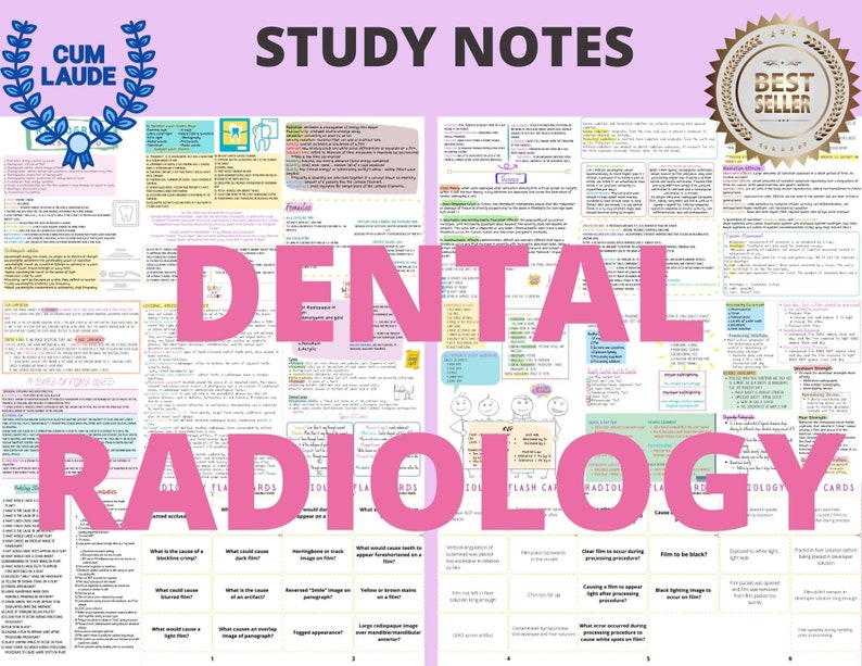 Dental Radiology Study Notes 14 Pages Etsy